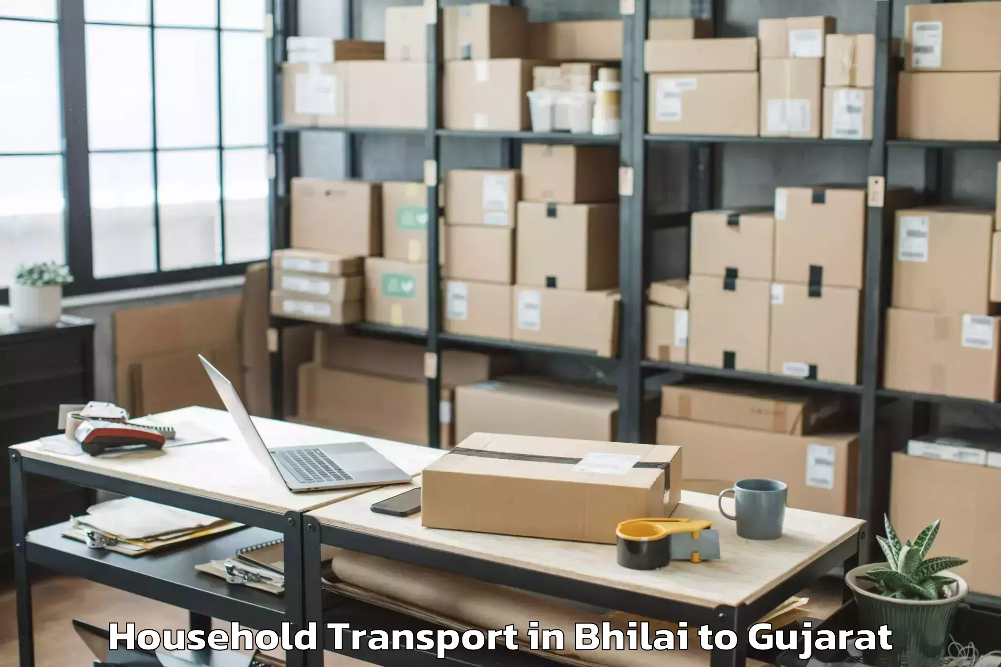 Professional Bhilai to Adalaj Household Transport